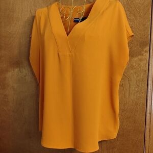Apt. 9 Women's Mustard V-Neck Blouse
